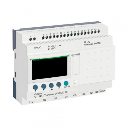 Schneider Electric Zelio Logic Интеллектуальное реле модульное, 16вх/10вых статических, 24В
