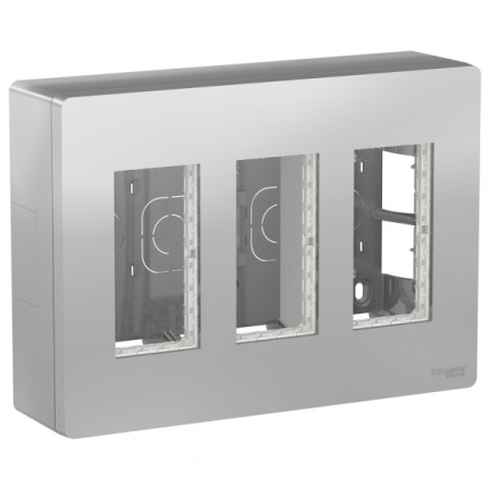 Schneider Electric Unica System+ Алюминий Блок открытой установки 3х2