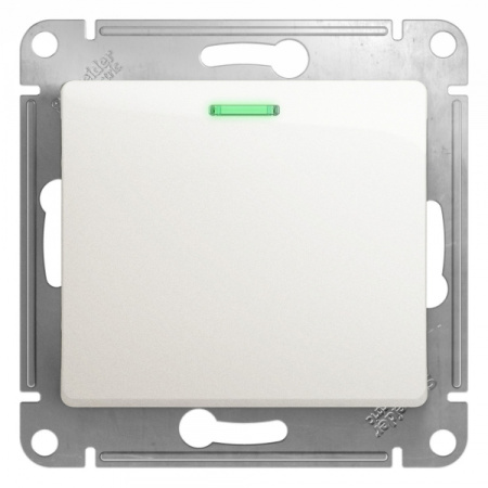 Systeme Electric Glossa Перламутр Переключатель 1-клавишный с подсветкой сх.6а, 10АХ