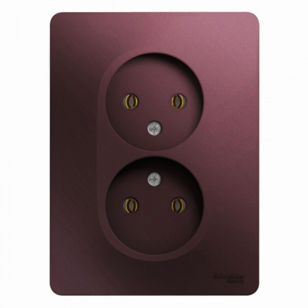 Systeme Electric Glossa Баклажановый Розетка 2-ая б/з (в сборе)