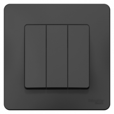 Systeme Electric Blanca внутр Антрацит Выключатель 3-клавишный, 10А, 250B