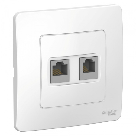 Systeme Electric Blanca внутр Бел Розетка 2-ая комп/тлф, RJ45+RJ11