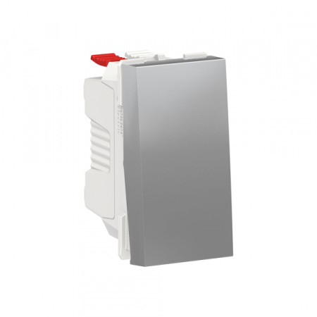 Schneider Electric Unica Modular Алюминий Выключатель 1-клавишный, сх. 1, 10 AX, 250В, 1 модуль
