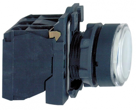 Schneider Electric XB5 Кнопка 22мм 230-240В с подсветкой, белая (XB5AW31M5)