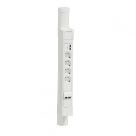 Schneider Electric Unica System+ Мини-колонна 0,75м с Блоком 4xРоз+2USB A/C+2xRJ45 C6UTP БЕЛАЯ