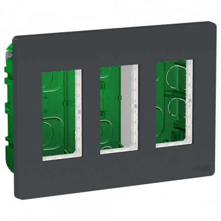 Schneider Electric Unica System+ Антрацит Блок скрытой установки 3х2
