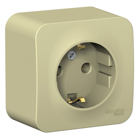 Systeme Electric Blanca наруж Беж Розетка с/з без шторок, изолир. пластина 16А, 250В