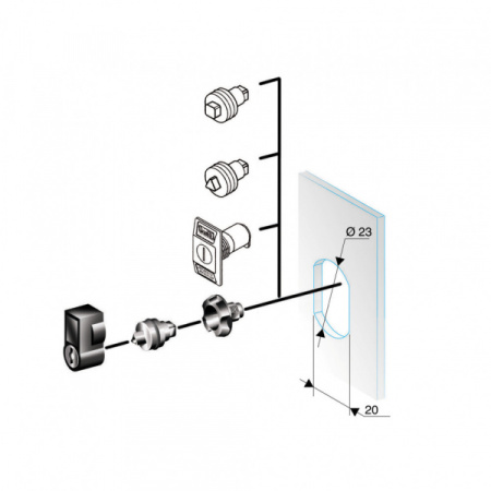 Schneider Electric CRN Замочная личинка с бородкой квадрат 7мм