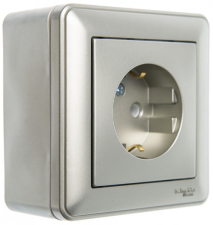 Systeme Electric Wessen 59 Шампань Коробка 1-ая подъемная для наружного монтажа с рамкой