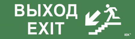 IEK Этикетка самокл. 310х90мм "Выход/лест. вниз/фигура"