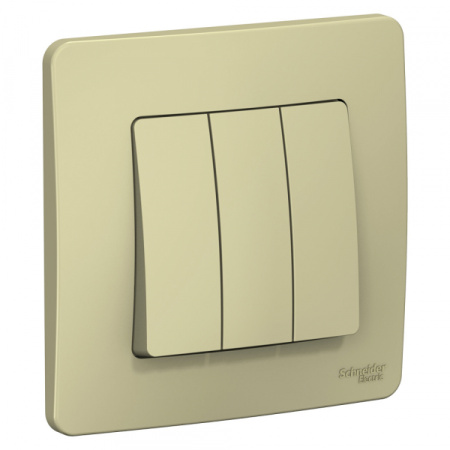Systeme Electric Blanca внутр Беж Выключатель 3-клавишный (cх.1+1+1), 10А, 250B