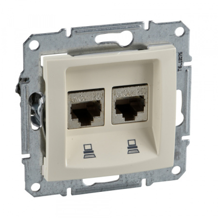 Schneider Electric Sedna Беж Розетка компьютерная 2-ая RJ45 кат. 5e UTP