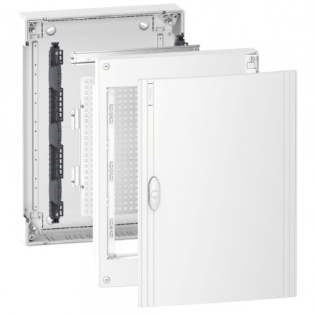 Schneider Electric Pragma IT Щит мультимедийный навесной с белой дверью 3рядах18мод., IP40, IK07