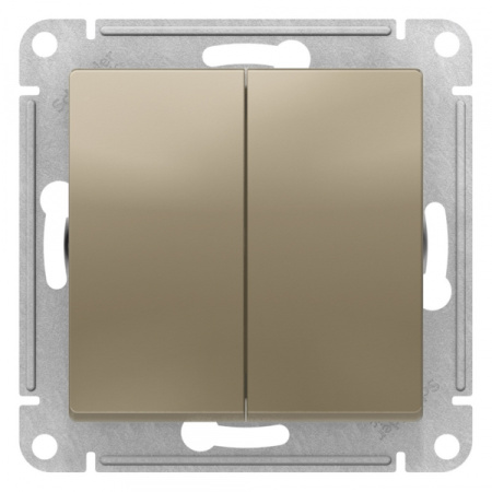 Systeme Electric AtlasDesign Шампань Переключатель 2-клавишный перекрестный, 2 x сх. 7, 10АХ, механизм