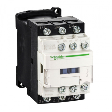 Schneider Electric Contactors D Контактор 3Р 12А, НО+НЗ, 110В DС, 2.4 Вт, ограничитель перенапряжения расш.диапазон