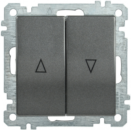 IEK ВС10-1-5-Б Выключатель двуклавишный жалюзи BOLERO антрацит