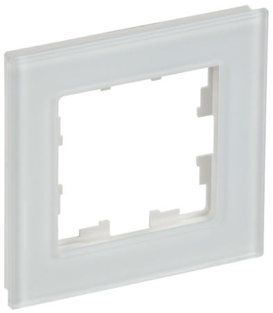 IEK BRITE DECOR Белый матовый стекло Рамка 1-м РУ-1-2-Бр