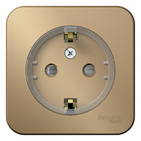 Systeme Electric Blanca наруж Титан Розетка с/з со шторками, (компакт) 16А, 250В изолир. пластина