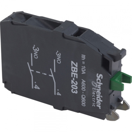 Schneider Electric XB5 Блок контактный 2НО 3А 240В для кнопок и переключателей XB4, ХВ5