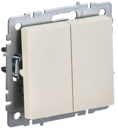 IEK BRITE BASE Бежевый Выключ. 2-к 10А ВС10-2-0-БрКр