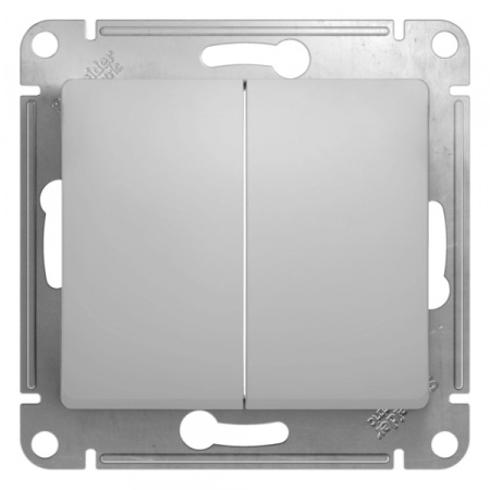 Systeme Electric Glossa Алюминий Выключатель 2-клавишный, сх.5, 10АХ