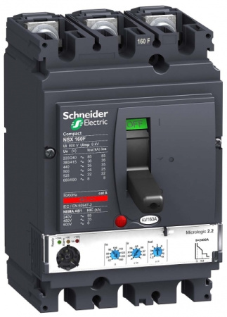 Schneider Electric Compact NSX 160F Автоматический выключатель Micrologic 2.2 100A 3P 3T
