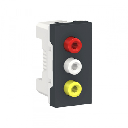 Schneider Electric Unica Modular Антрацит Розетка 3 RCA, 2 модуля