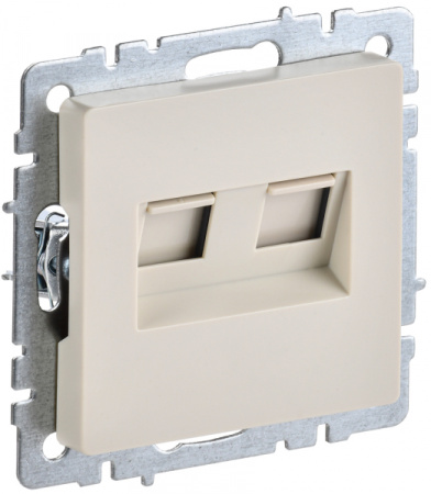 IEK BRITE BASE Бежевый Розетка комп двойная RJ45 кат.5E РК10-2-БрКр