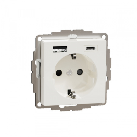 Schneider Electric MERTEN SM Полярный Белый Розетка силовая 16A с зарядкой USB A+C 3 A
