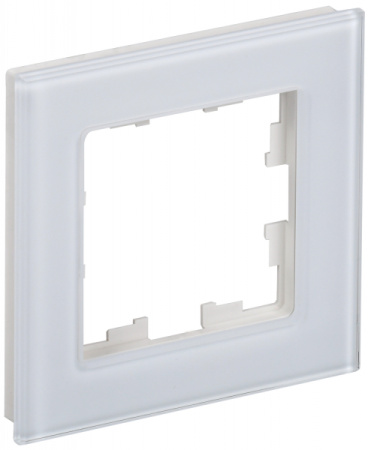 IEK BRITE DECOR Белый глянец стекло Рамка 1-м РУ-1-2-БрБ
