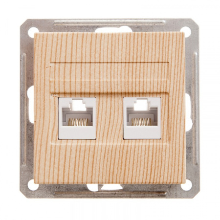 Systeme Electric Wessen 59 Сосна Розетка компьютерная 2-ая RJ45 кат.5e