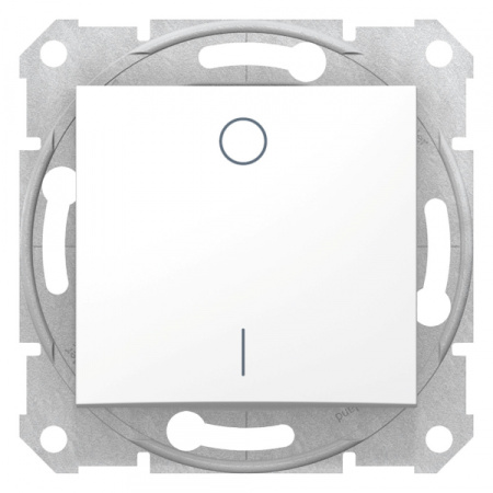 Schneider Electric Sedna Бел Выключатель 1-клавишный 2-полюсный 16A (сх.2)