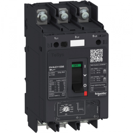 Schneider Electric Автоматический выключатель GV4LE с магнитным расцепителем 25A 25kA зажим под кольцевой наконечник