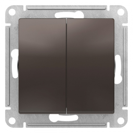 Systeme Electric AtlasDesign Мокко Переключатель 2-клавишный перекрестный, 2 x сх. 7, 10АХ, механизм