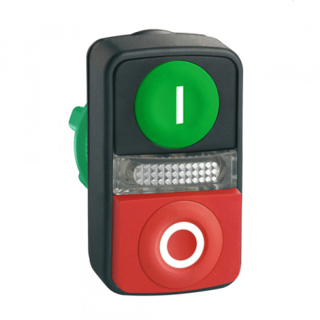 Schneider Electric XB5 Головка кнопки двойная с маркировкой + LED ZB5AW7L3741