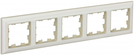 IEK BRITE DECOR Жемчуг/беж 3D-форма Рамка 5-мест. РУ-5-Бр