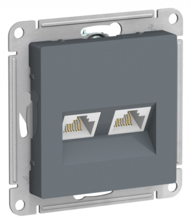 Systeme Electric AtlasDesign Грифель Розетка двойная компьютерная RJ45+RJ45, кат.5E, механизм