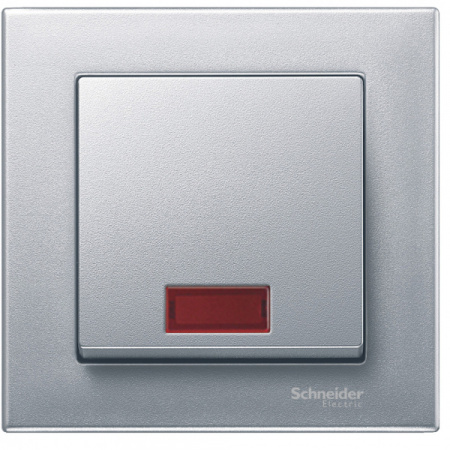 Schneider Electric Merten SM Алюминий Клавиша 1-ая с окошком, без линзы