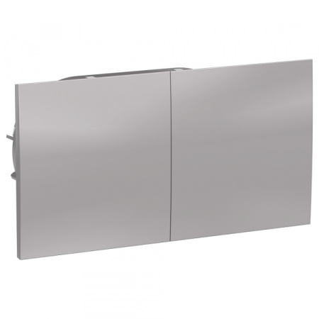 Systeme Electric AtlasDesign Алюминий Розетка с/з двойная, со шторками, с крышкой, 16А, в сборе