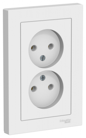 Systeme Electric AtlasDesign Лотос Розетка двойная б/з,16А, в сборе