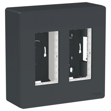 Schneider Electric Unica System+ Антрацит Блок открытой установки 2х2