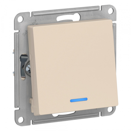 Systeme Electric AtlasDesign Беж Переключатель 1-клавишный с подсветкой, сх.6а, 10АХ, механизм