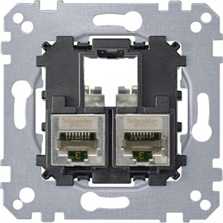 Schneider Electric Merten Actassi Механизм розетки телекоммуникационной Cat6A STP 2хRJ45