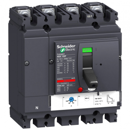 Schneider Electric Compact NSX 100F Автоматический выключатель TM100D 4P 4T