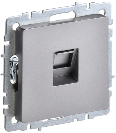 IEK BRITE BASE Сталь Розетка комп. RJ45 кат.6 РК11-БрС