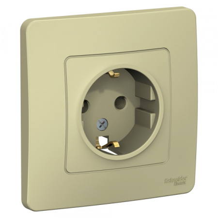 Systeme Electric Blanca внутр Беж Розетка с/з без шторок,16А, 250В