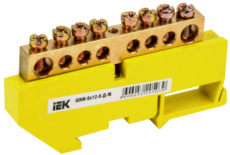 IEK Шина PE земля на DIN-изол ШНИ-8х12-8-Д-Ж