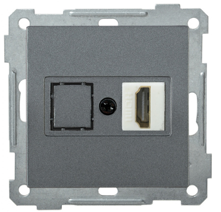 IEK РHDMI-0-Б Розетка HDMI BOLERO антрацит