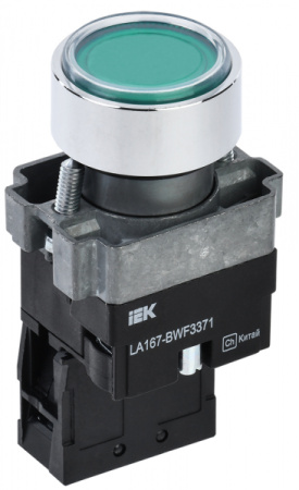 IEK Кнопка LA167-BWF3371 d=22мм RC 1з с подсвет зеленая