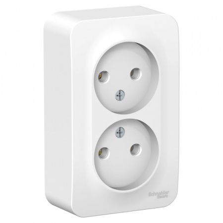 Systeme Electric Blanca наруж Бел Розетка 2-ая б/з без шторок 16А, 250В, изолир. пластина